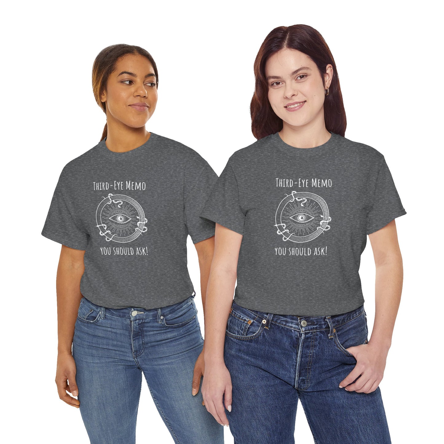 'Third-Eye Memo - You Should Ask' Mystical Eye Graphic Tee | Unisex Heavy Cotton Shirt, Casual Wear, Astrology Gift, Unique T-Shirt