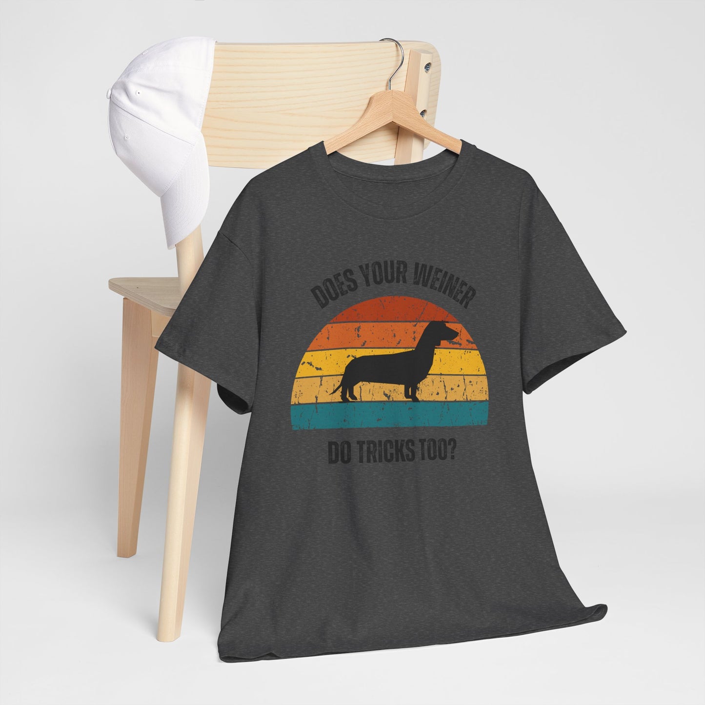 "Does Your Weiner Do Tricks Too?" Dachshund  Funny Dog Lover Tee, Unisex Cotton Shirt, Pet Owner Gift, Humorous Dog T-Shirt