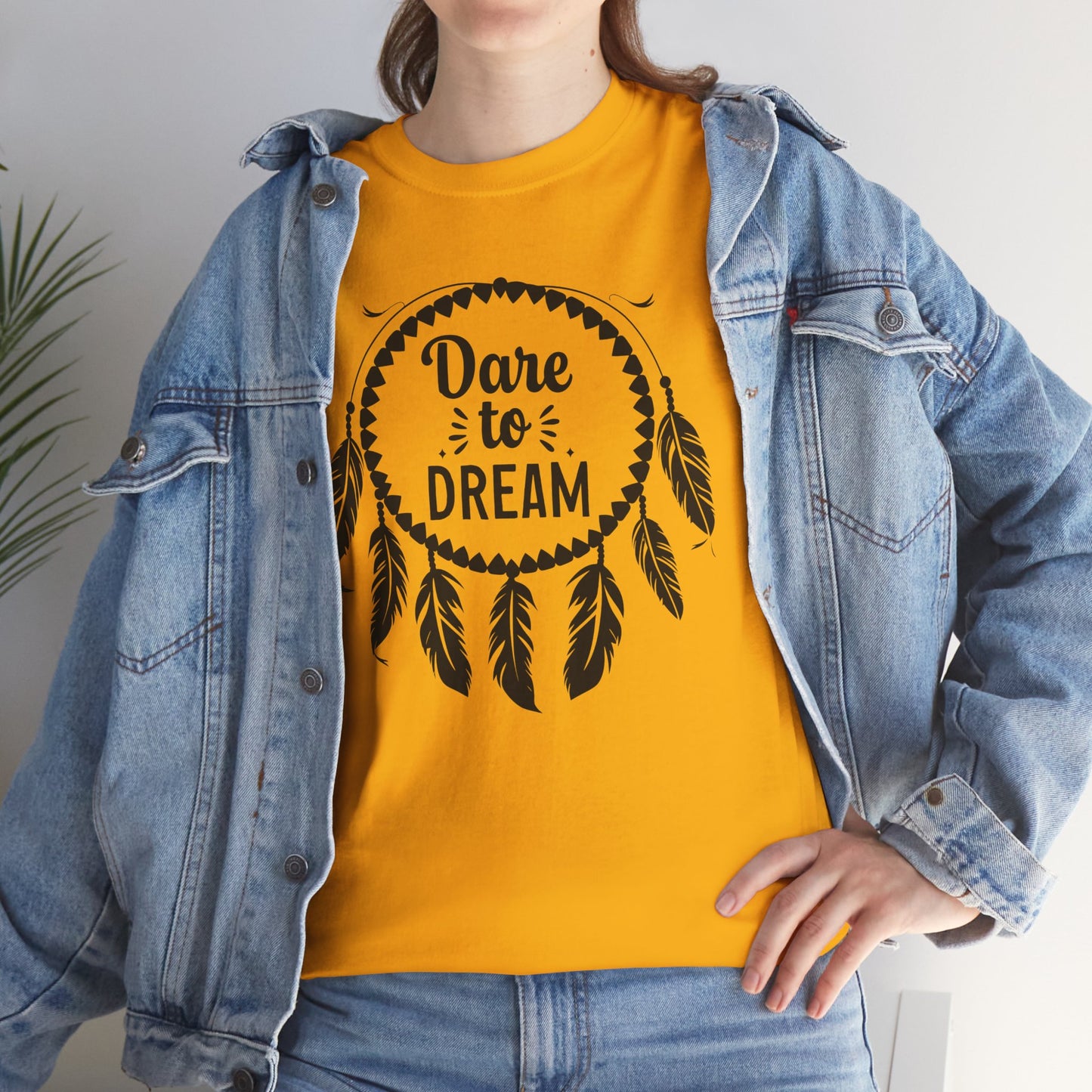 Dare to Dream Unisex Heavy Cotton Tee, Inspirational T-Shirt, Motivational Gift, Casual Wear, Dreamer Apparel