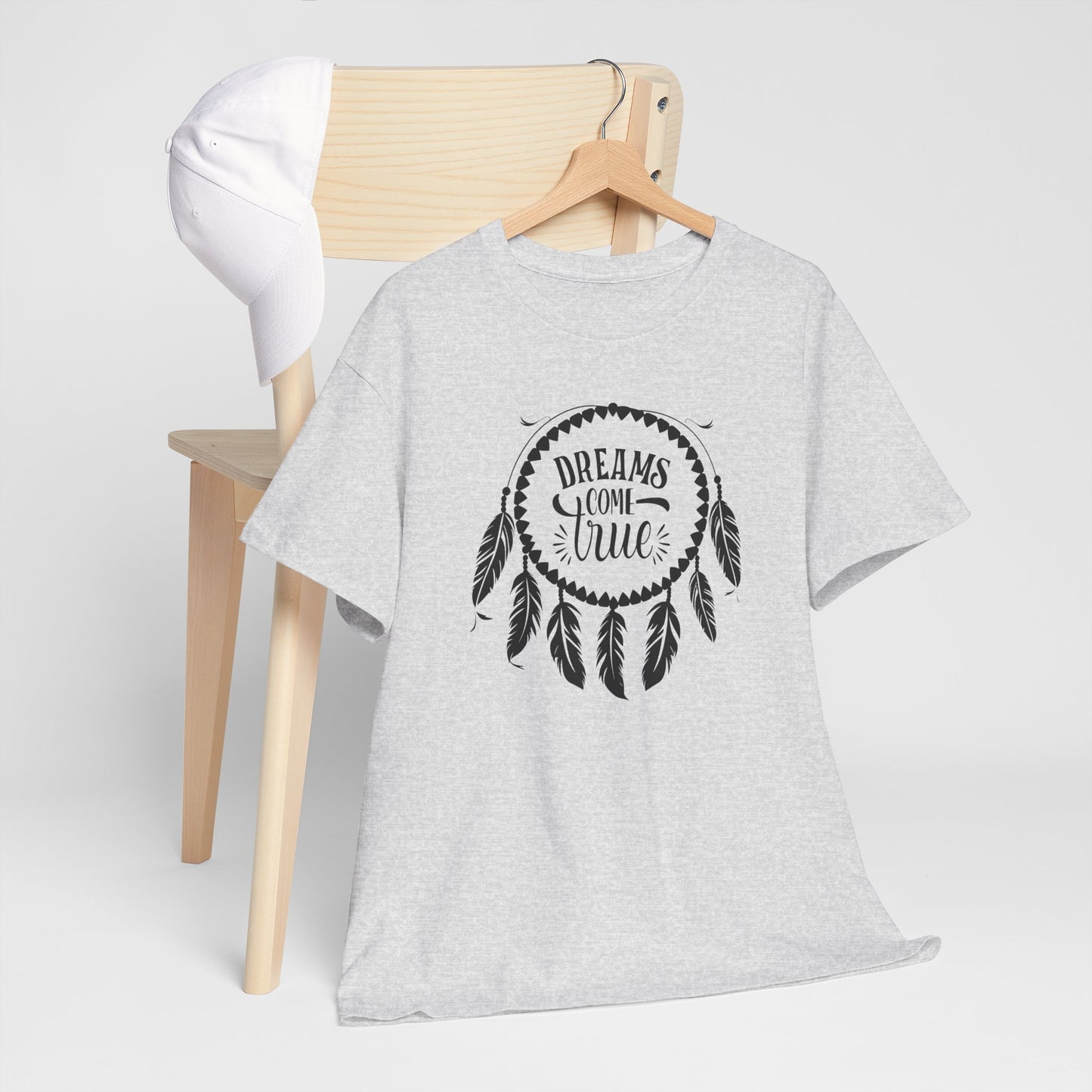 Dreams Come True Dream Catcher Unisex Heavy Cotton T-Shirt, Inspirational Gift, Boho Shirt, Casual Wear, Graphic Tee