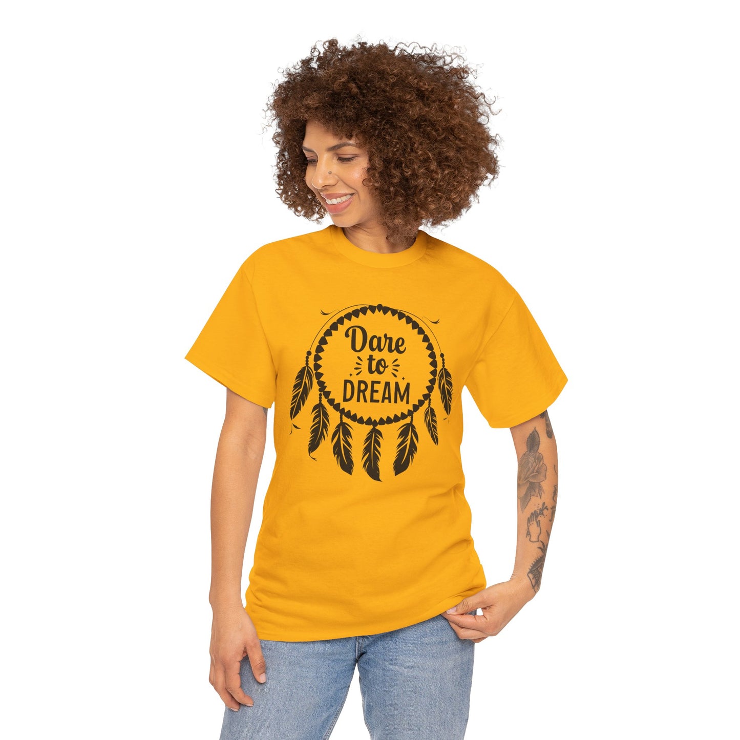 Dare to Dream Unisex Heavy Cotton Tee, Inspirational T-Shirt, Motivational Gift, Casual Wear, Dreamer Apparel