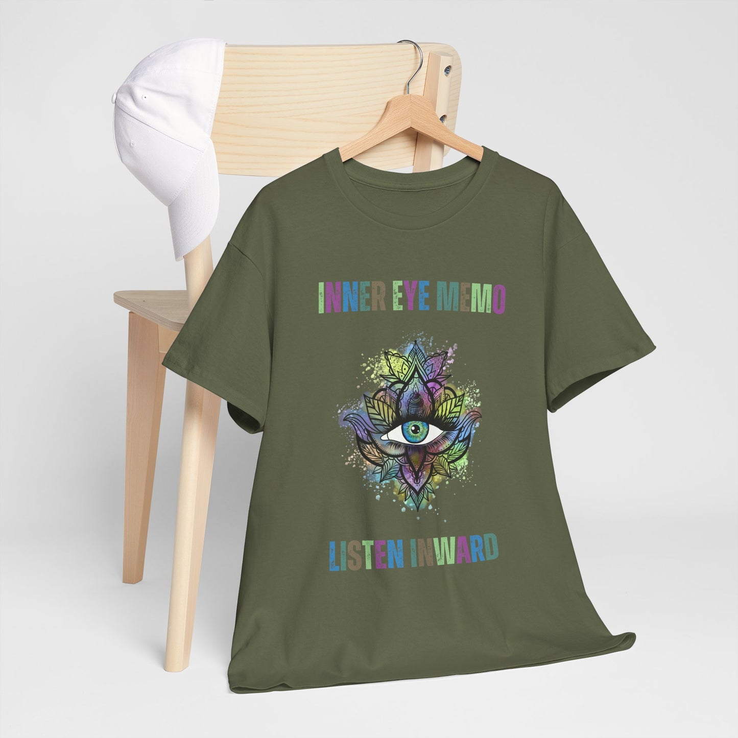 Inner Eye Memo - Listen Inward, Meditation T-Shirt, Mindfulness Apparel, Gift for Yogis, Unisex Spiritual Reminder Tee