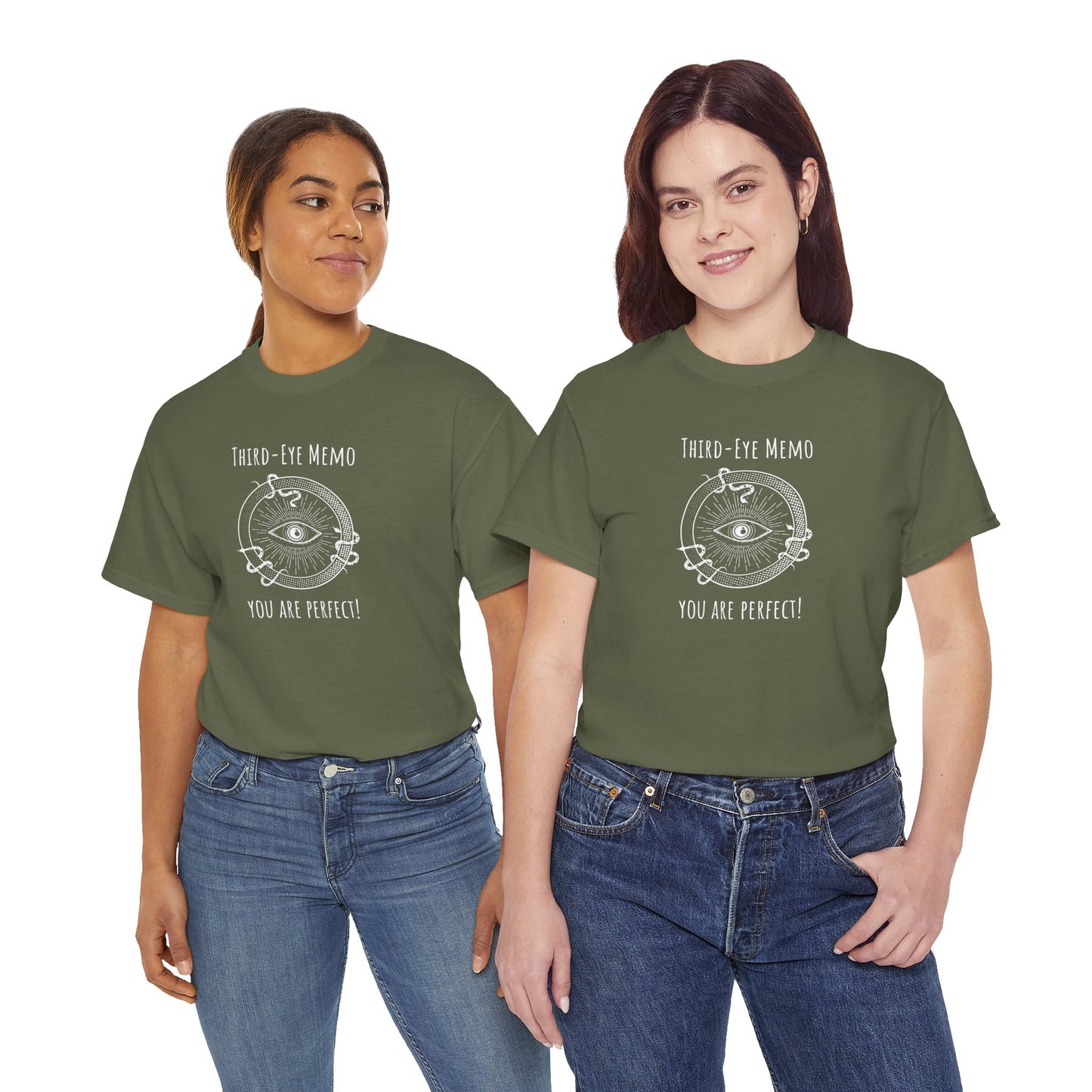 'Third Eye Memo - You Are Perfect' Spiritual Awakening Tee, You Are Perfect Cotton Tee, Yoga Shirt, Meditation Apparel, Gift for Mindfulness T-Shirt