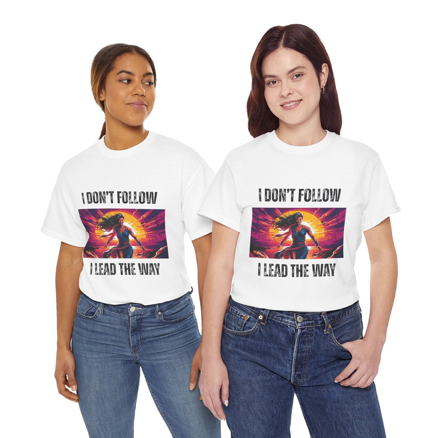 "I Don't Follow, I Lead The Way" - Motivational T-Shirt for Trailblazers, Gift for Inspiration, Positive Empowering Unisex Cotton Tee