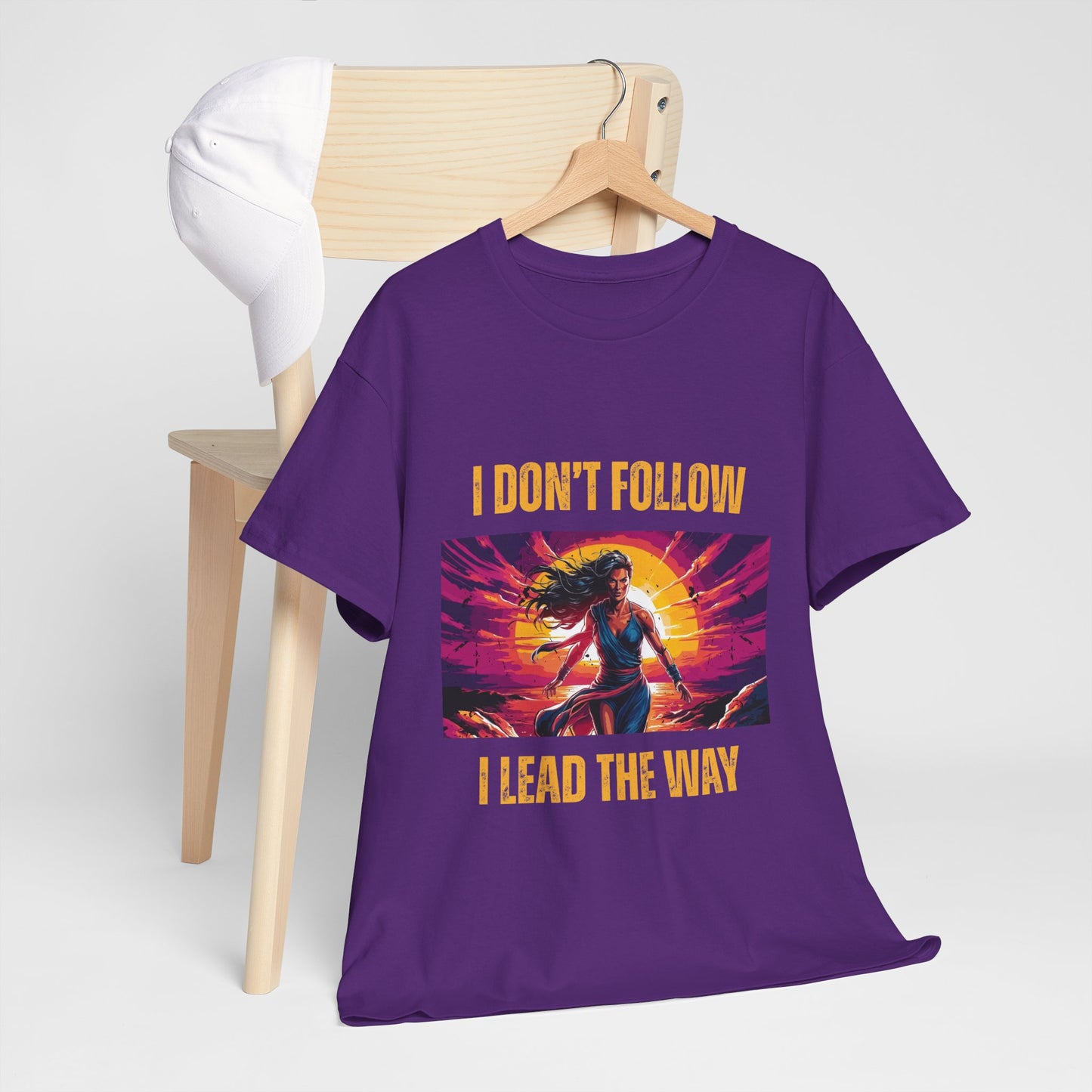 "I Don't Follow, I Lead The Way" - Motivational T-Shirt for Trailblazers, Gift for Inspiration, Positive Empowering Unisex Cotton Tee