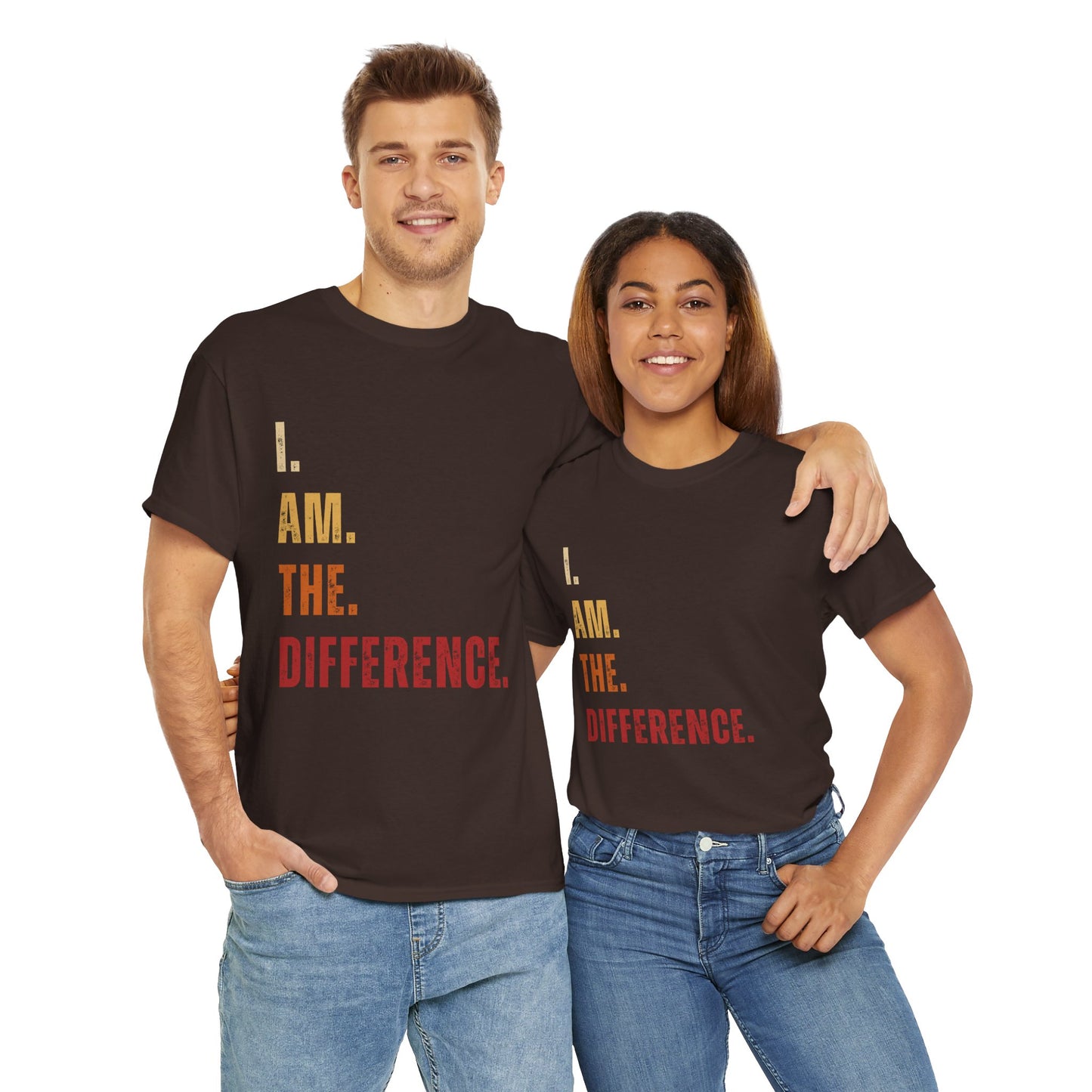 I Am The Difference Empowerment Unisex Heavy Cotton Tee, Motivational Shirt, Inspirational Apparel, Gift for All Occasions
