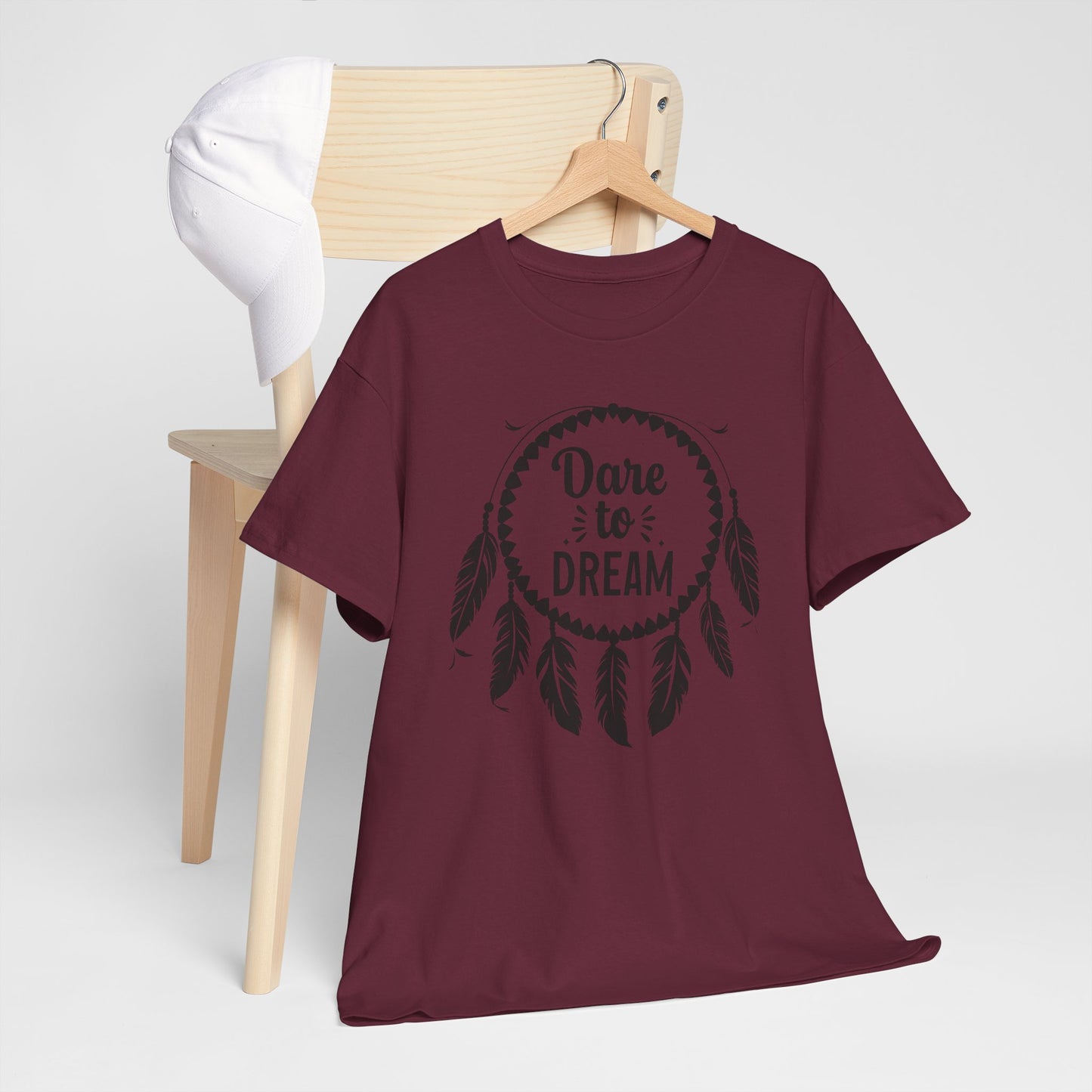 Dare to Dream Unisex Heavy Cotton Tee, Inspirational T-Shirt, Motivational Gift, Casual Wear, Dreamer Apparel