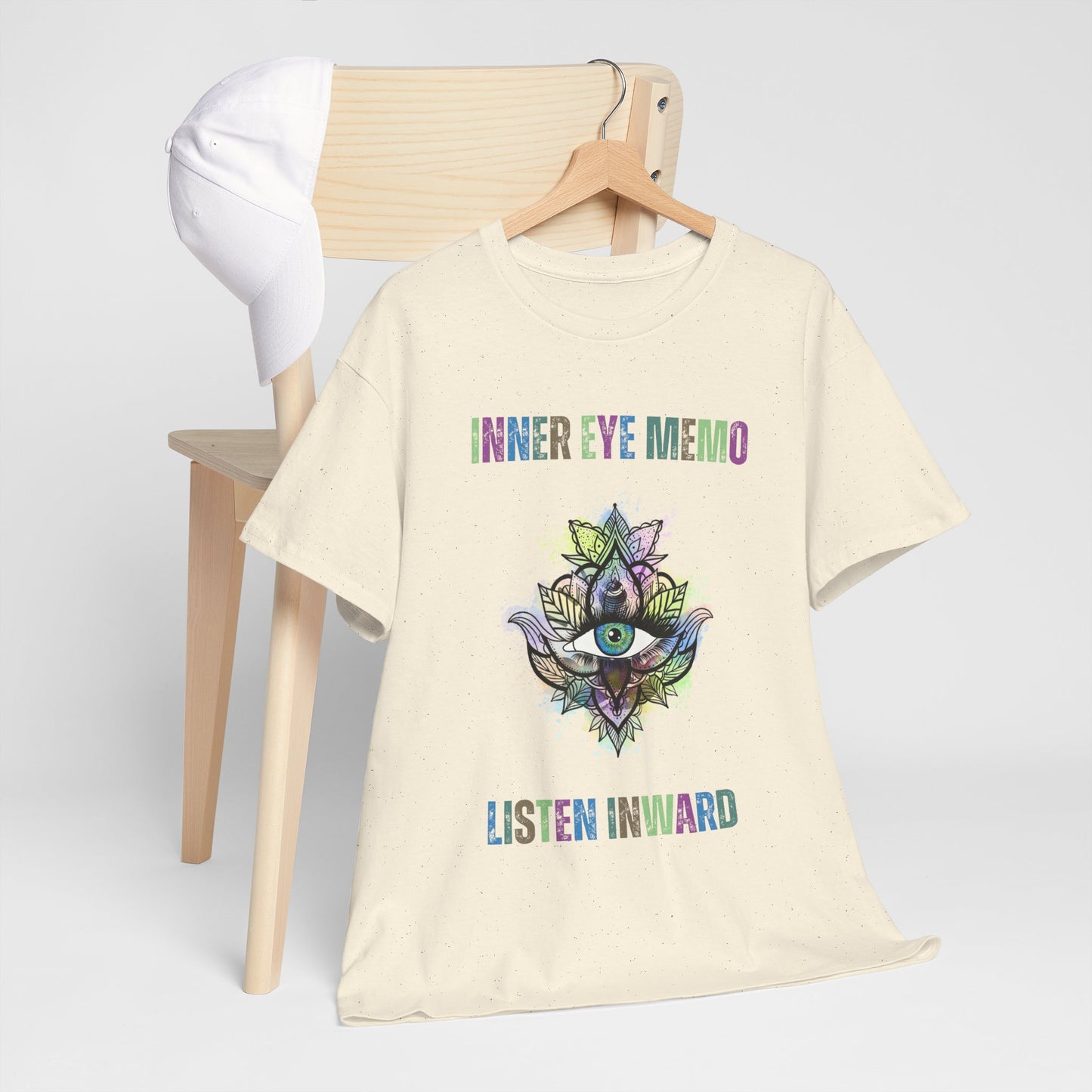 Inner Eye Memo - Listen Inward, Meditation T-Shirt, Mindfulness Apparel, Gift for Yogis, Unisex Spiritual Reminder Tee