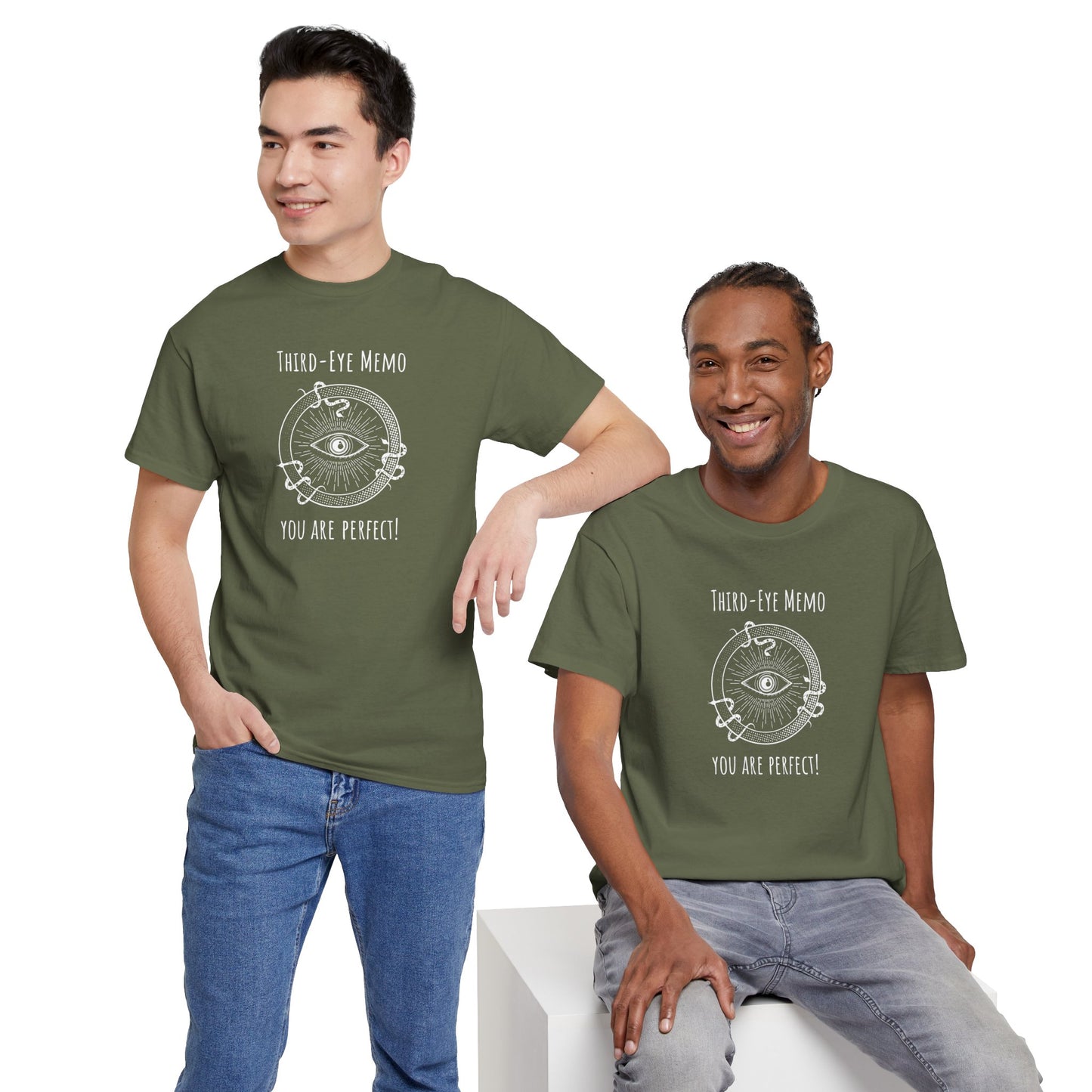 'Third Eye Memo - You Are Perfect' Spiritual Awakening Tee, You Are Perfect Cotton Tee, Yoga Shirt, Meditation Apparel, Gift for Mindfulness T-Shirt