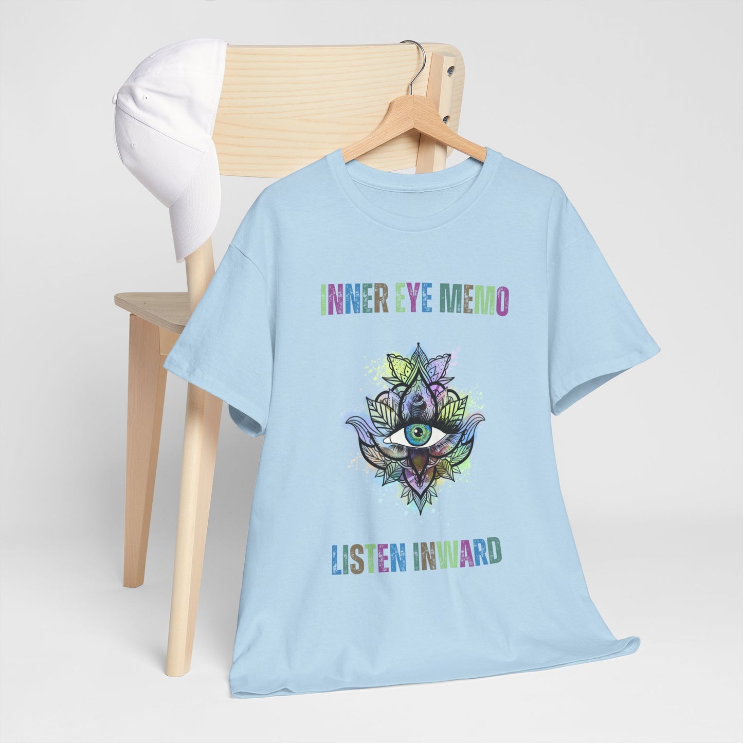 Inner Eye Memo - Listen Inward, Meditation T-Shirt, Mindfulness Apparel, Gift for Yogis, Unisex Spiritual Reminder Tee
