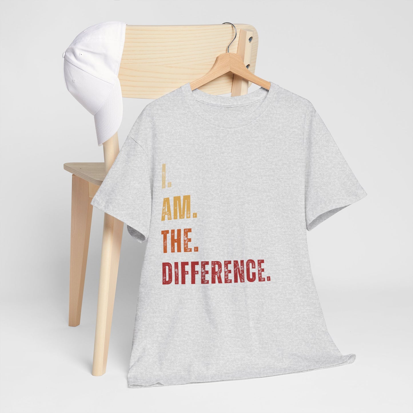 I Am The Difference Empowerment Unisex Heavy Cotton Tee, Motivational Shirt, Inspirational Apparel, Gift for All Occasions