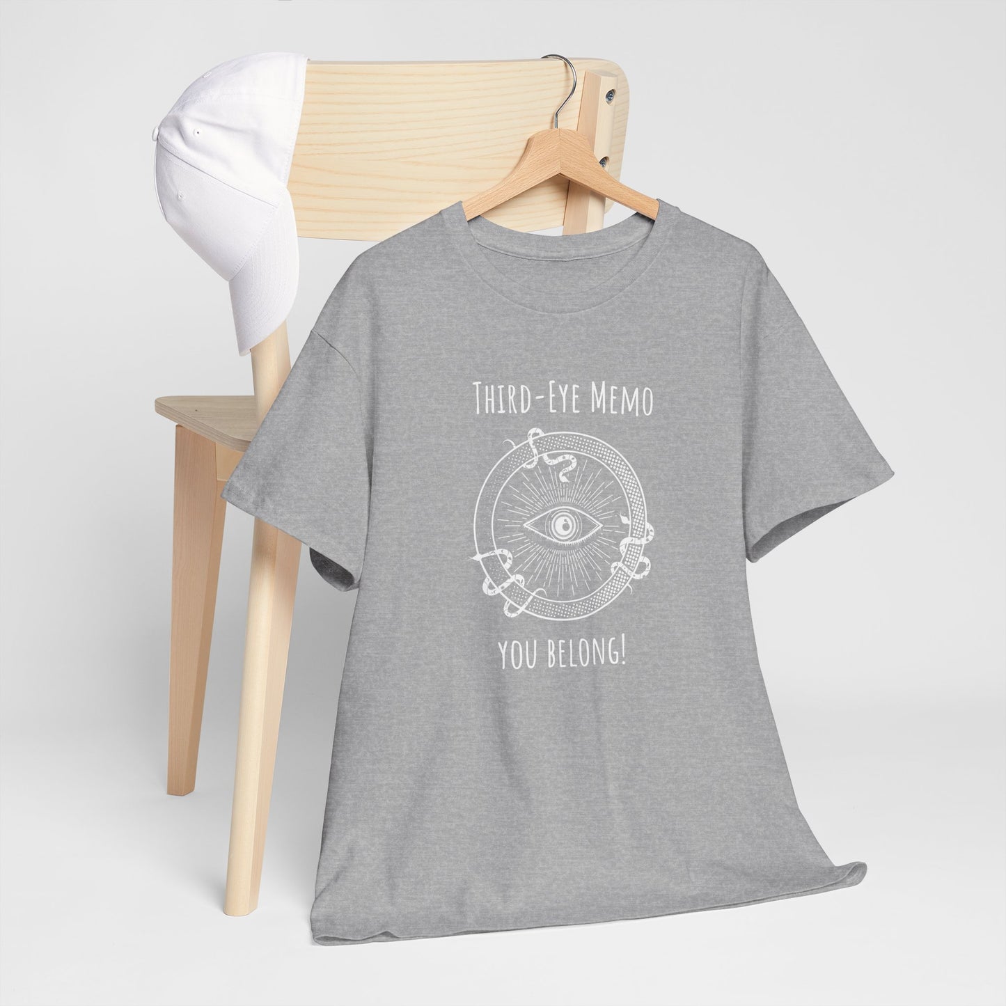 'Third Eye Memo - You Belong!' Unisex Heavy Cotton Tee for Everyday Wear, Casual T-Shirt, Gift for Him/Her, Summer Essential