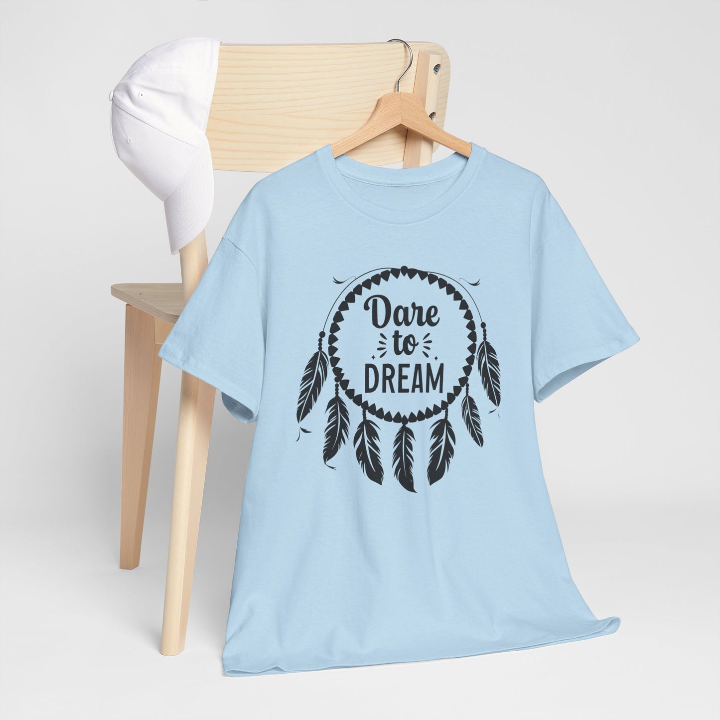 Dare to Dream Unisex Heavy Cotton Tee, Inspirational T-Shirt, Motivational Gift, Casual Wear, Dreamer Apparel