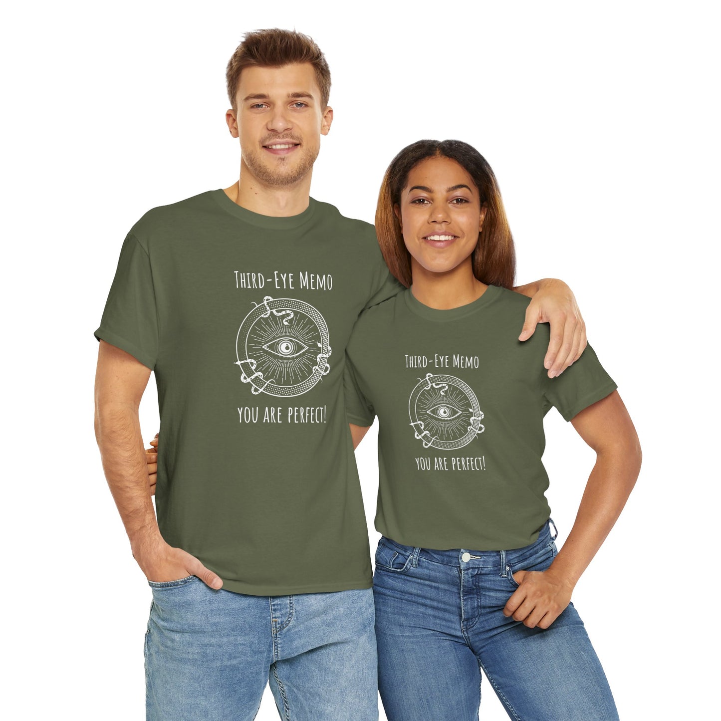 'Third Eye Memo - You Are Perfect' Spiritual Awakening Tee, You Are Perfect Cotton Tee, Yoga Shirt, Meditation Apparel, Gift for Mindfulness T-Shirt