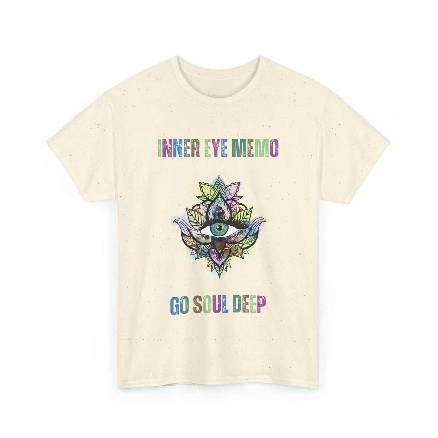 Inner Eye Memo Go Soul Deep Meditation Tee, Unisex Cotton Shirt, Mindfulness Gift, Spiritual T-Shirt, Yoga Apparel