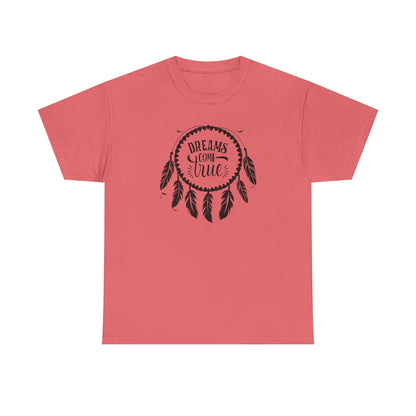 Dreams Come True Dream Catcher Unisex Heavy Cotton T-Shirt, Inspirational Gift, Boho Shirt, Casual Wear, Graphic Tee