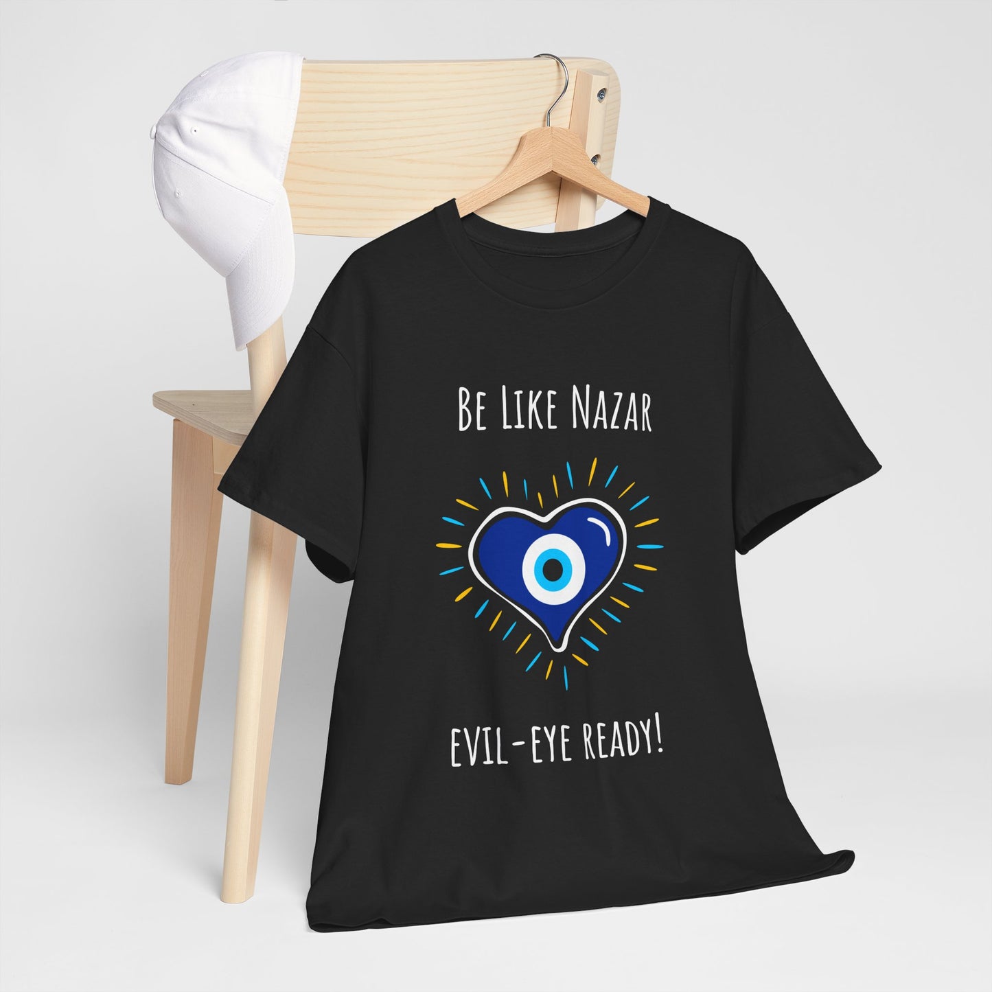 Be Like Nazar Evil-Eye Ready Evil Eye Heart Tee - Unisex Heavy Cotton Shirt,  Love & Protection T-Shirt, Unique Graphic Tee
