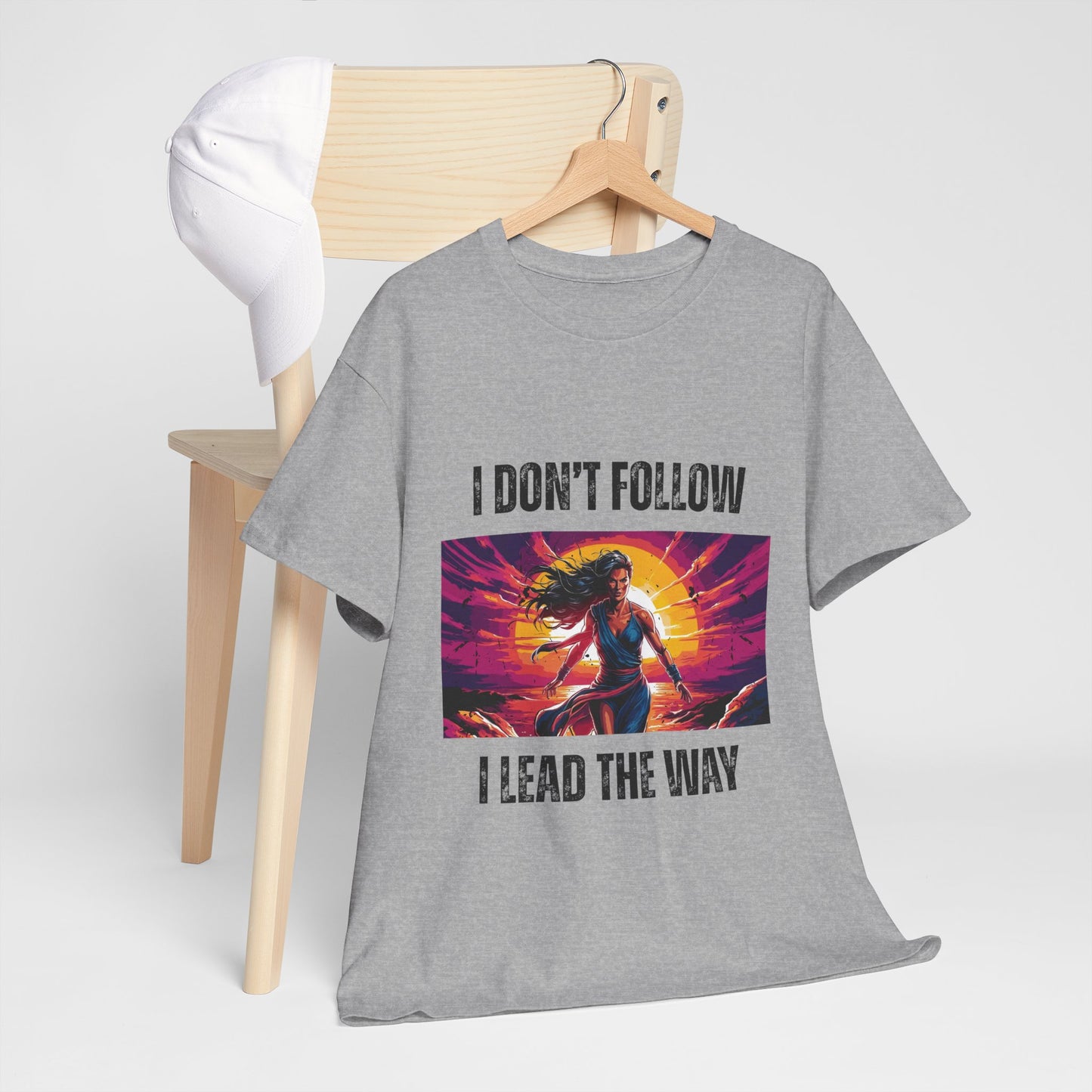 "I Don't Follow, I Lead The Way" - Motivational T-Shirt for Trailblazers, Gift for Inspiration, Positive Empowering Unisex Cotton Tee