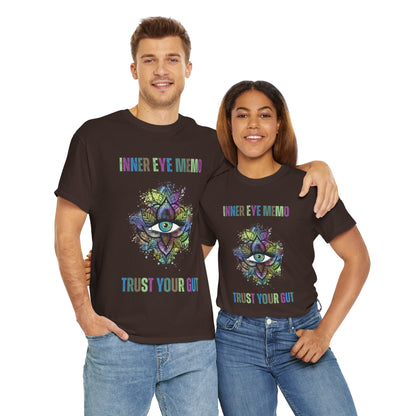 Inner Eye Memo Trust Your Gut Unisex Heavy Cotton T-Shirt, Spiritual Vibe Tee, Yoga Gift, Meditation Attire, Mindfulness Top