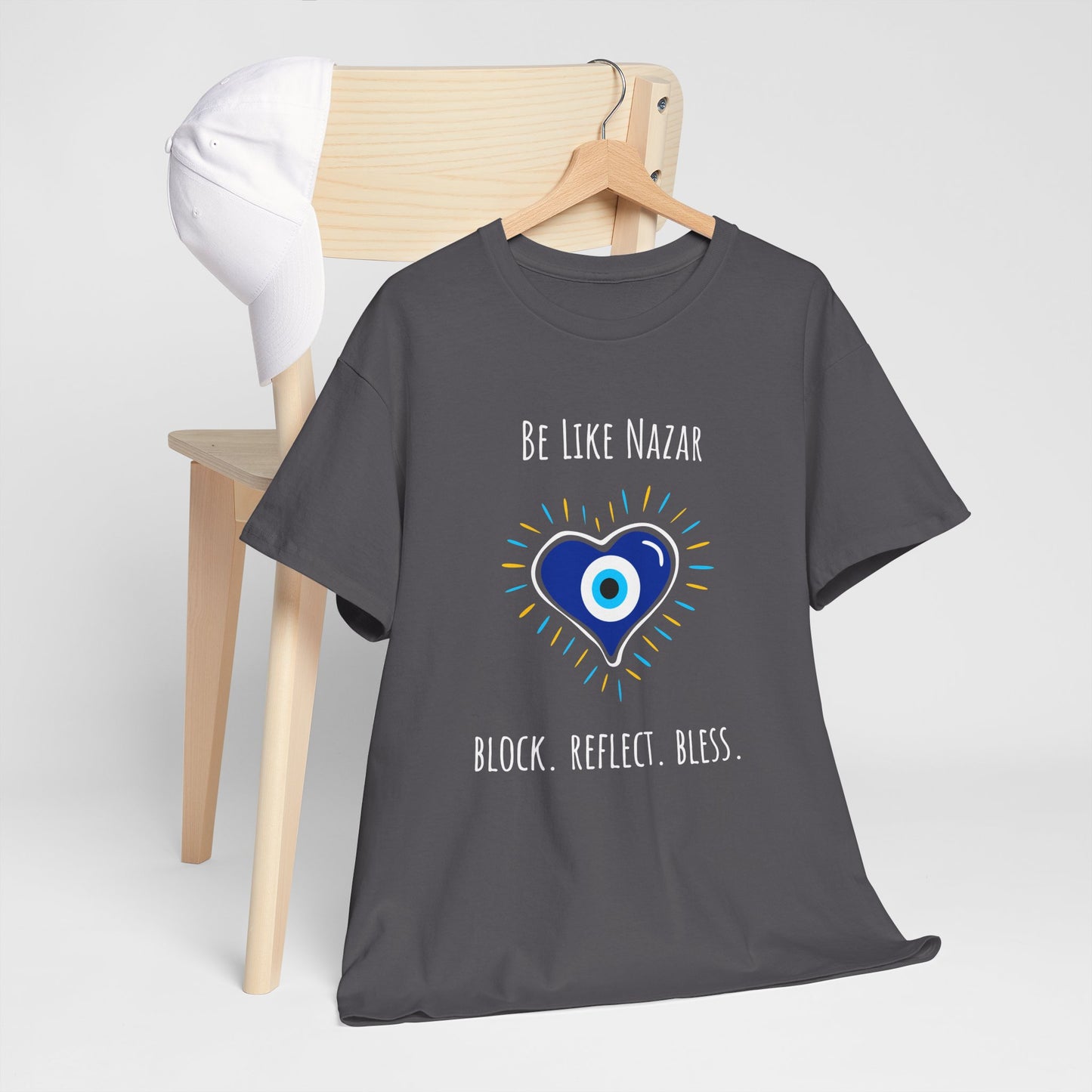 Evil Eye Unisex Cotton Tee - "Be Like Nazar Block Reflect Bless" Graphic Tee, Spiritual Gift, Casual Wear, Protection Shirt