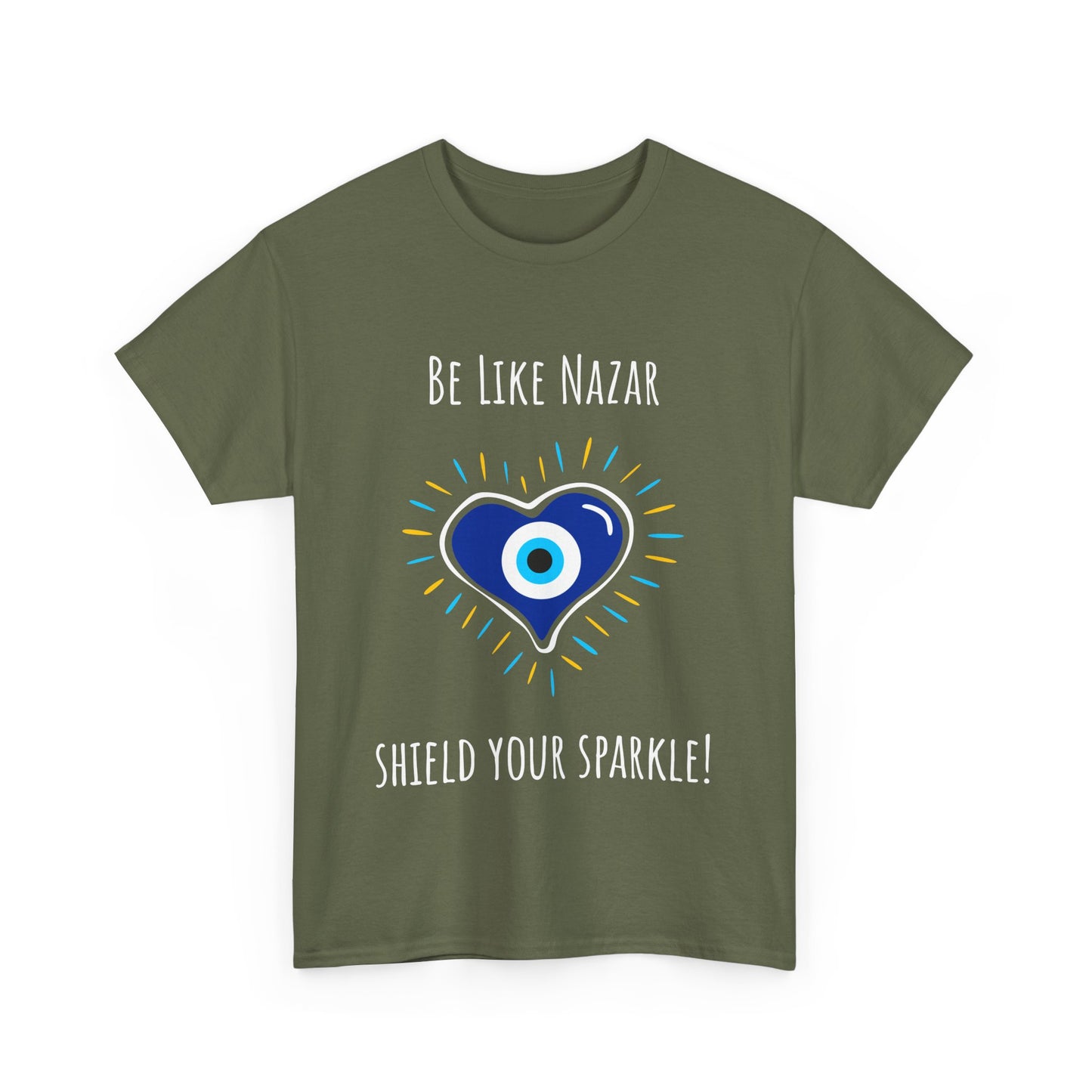 Be Like Nazar Shield Your Sparkle Unisex Heavy Cotton Tee - Shield Your Sparkle Shirt, Protection Tee, Casual Gift, Spiritual Wear