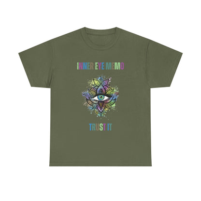 Inner Eye Memo T-Shirt, Trust It Graphic Tee, Yoga Apparel, Gift for Mindfulness Lover, Bohemian Spiritual Tee