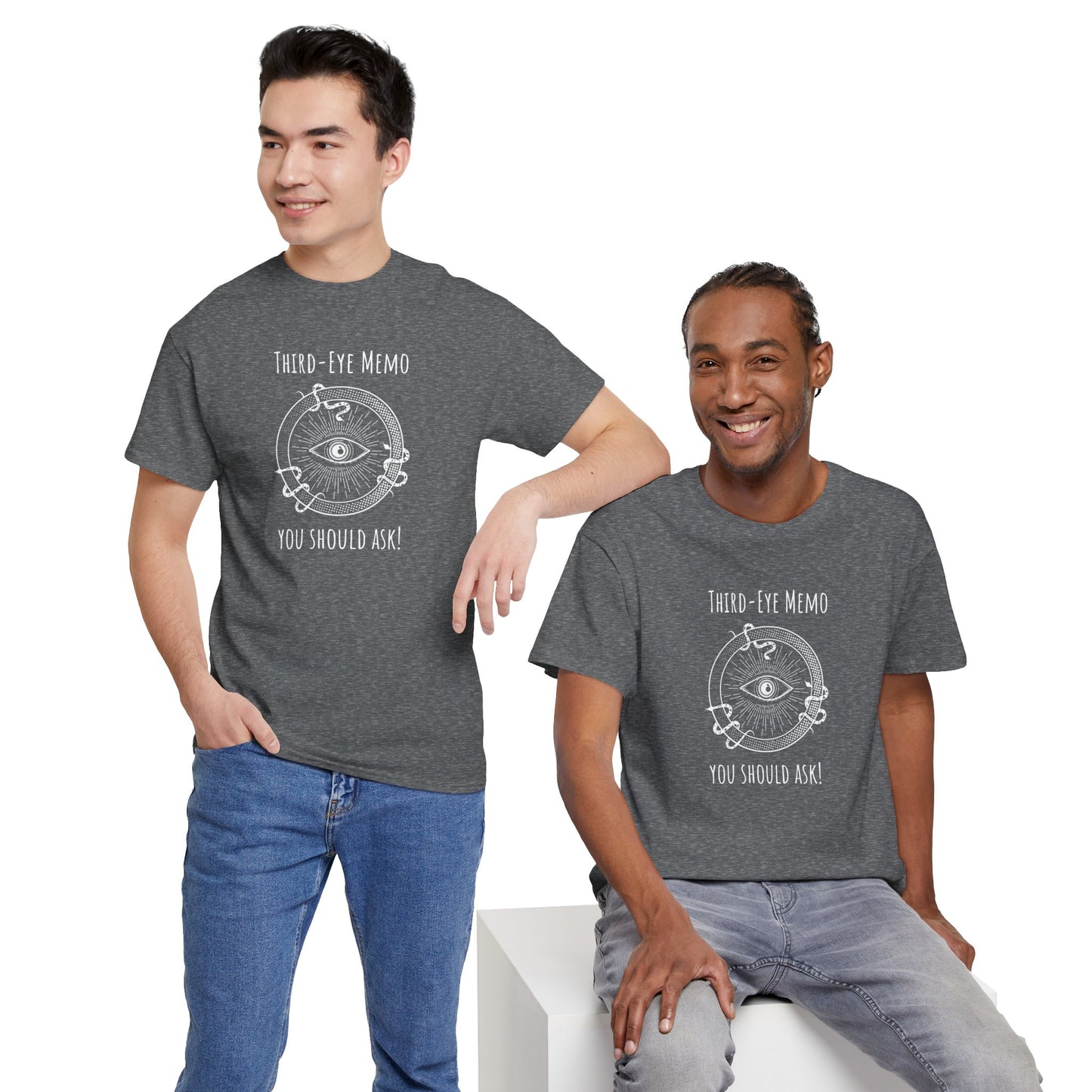 'Third-Eye Memo - You Should Ask' Mystical Eye Graphic Tee | Unisex Heavy Cotton Shirt, Casual Wear, Astrology Gift, Unique T-Shirt