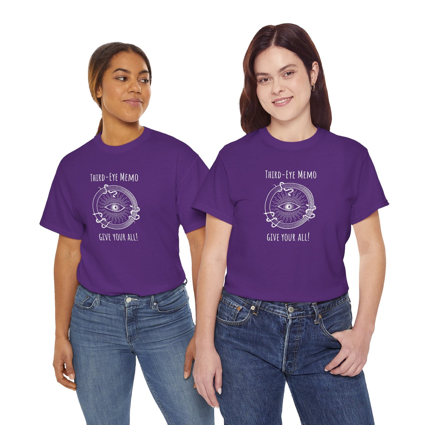 'Third-Eye Memo Give It Your All!' Mystical T-Shirt, Spiritual Shirt for Mindfulness, Yoga, Gift for Meditation, Cosmic Vibes, Cotton Tee